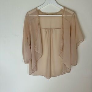 Flutter Sheer Lace Trim Jacket